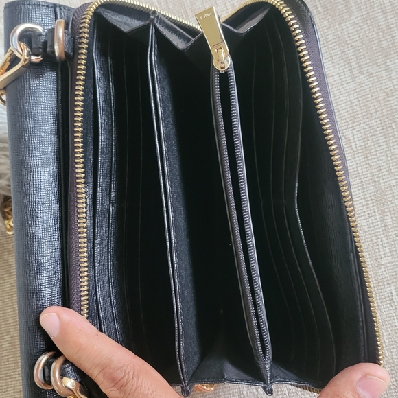 Furla Black and Gold Crossbody Bag with Aftermarket Chain - Picture 6 of 14